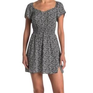 Abound lightweight 3X Mini Moo smocked fit and flare dress D4 3043